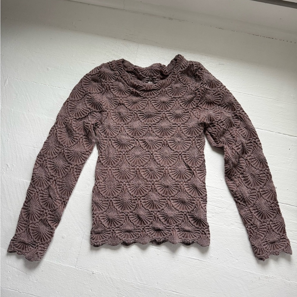 Aura Textured Knit Top in Taupe